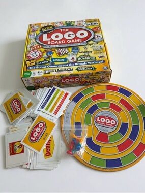 The Logo Board Game Yellow 2nd Edition Spin Master Family Friend Fun Trivia Rare